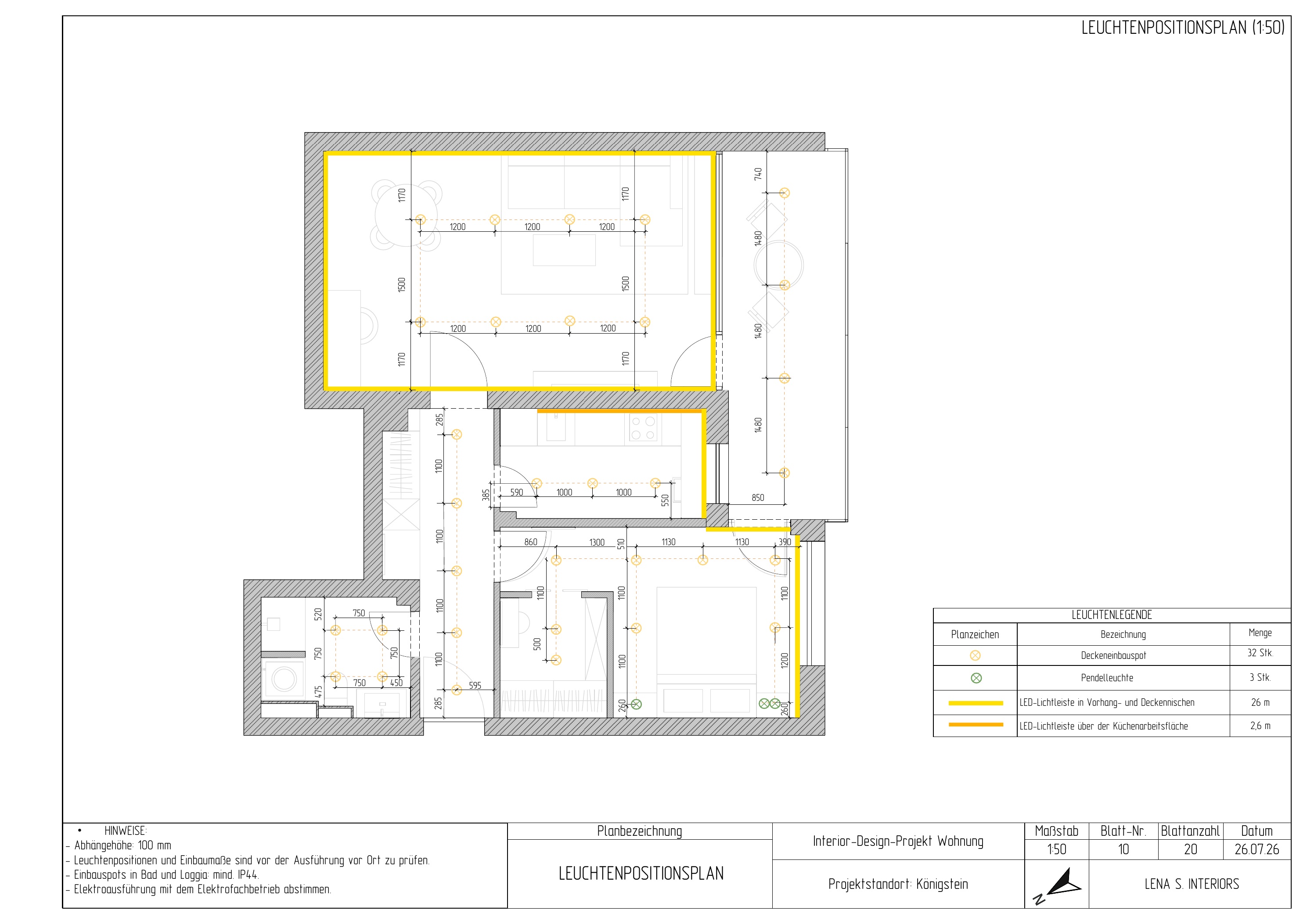 Leuchtenpositionsplan — Technische Zeichnungen & Ausführungsplanung